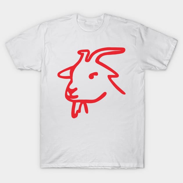 Simone Biles Greatest of All Time Red GOAT Drawing T-Shirt by GrellenDraws
